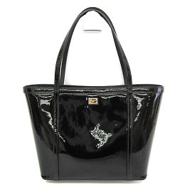 Borsa tote in pelle lucida da donna Dolce & Gabbana Nero