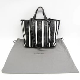 Balenciaga-Balenciaga Barbes Medium Shopper Tote Bag-Black,White