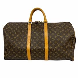 Louis Vuitton-Louis Vuitton Monogram Keepall 55 Boston Bag-Brown