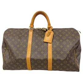 Louis Vuitton-Louis Vuitton Monogram Keepall 50 Boston Bag-Brown
