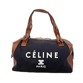 Céline-Celine Shoulder Bag in Black and Brown-Brown,Black