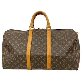 Louis Vuitton-Louis Vuitton Monogram Keepall 50 Boston Bag-Brown