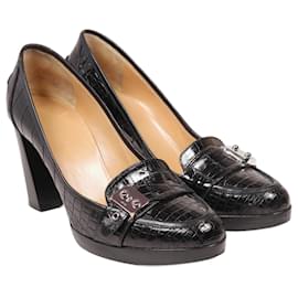 Hermès-Amazing Hermes Classic Crocodile Heels-Black