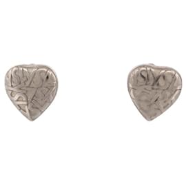 Yves Saint Laurent-NINE VINTAGE YVES SAINT LAURENT HEART LOGO NEW METAL EARRINGS-Silvery