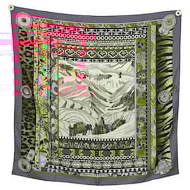 Hermès-NINE RARE HERMES SCARF THE WOMAN WITH WIND SOLES HONORE ALINE BOX SCARF-Multiple colors