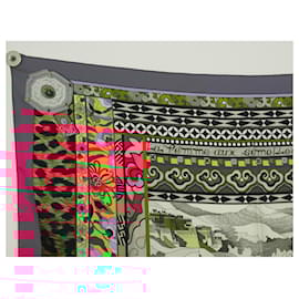Hermès-NINE RARE HERMES SCARF THE WOMAN WITH WIND SOLES HONORE ALINE BOX SCARF-Multiple colors