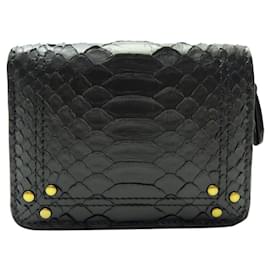 NINE JEROME DREYFUSS ANDRE BLACK PYTHON LEATHER WALLET Black