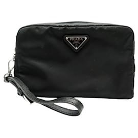 Prada-NEW PRADA POUCH 1NS021 R067 F0002 BLACK RE-NYLON CLUTCH POUCH-Black