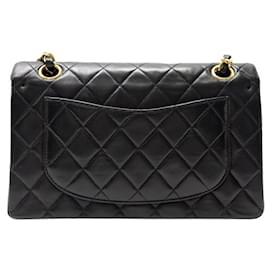 Chanel-VINTAGE CHANEL TIMELESS SMALL CLASSIC QUILTED BLACK LEATHER HANDBAG-Black