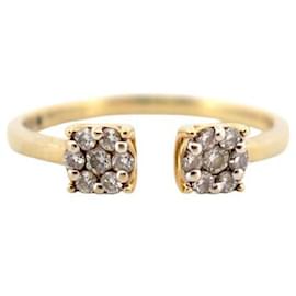 Autre Marque-NINE RING JULIETTE JUJU J0306Y 5MM IN 18K YELLOW GOLD & DIAMONDS 0.25CT RING-Golden