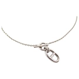 Hermès-HERMES ANCHOR CHAIN PENDANT NECKLACE H104141BV00 IN SILVER-Silvery