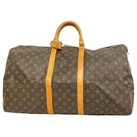 Louis Vuitton-Louis Vuitton Monogram Keepall 55 Boston Bag-Brown