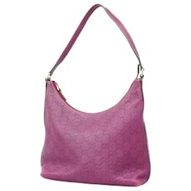 Gucci-Gucci Bordeaux Leather Shoulder Bag-Dark red