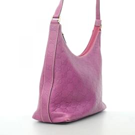 Gucci-Gucci Bordeaux Leather Shoulder Bag-Dark red