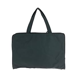 Prada-Prada Tessuto Triangle Logo Plate Handbag-Black