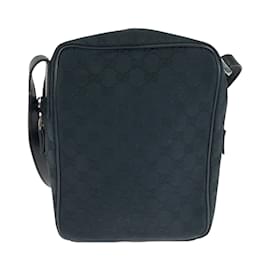 Gucci-Gucci Black GG Canvas Shoulder Bag-Black