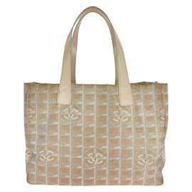 Chanel-Chanel New Travel Line Pink Beige Tote Bag-Beige