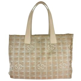 Chanel-Chanel New Travel Line Pink Beige Tote Bag-Beige