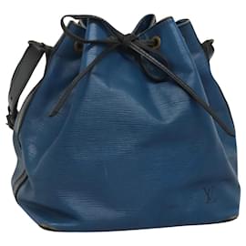 Louis Vuitton-LOUIS VUITTON Epi Petit Noe Shoulder Bag Bicolor Black Blue M44152 Auth EC511-Black,Blue