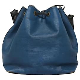 Louis Vuitton-LOUIS VUITTON Epi Petit Noe Shoulder Bag Bicolor Black Blue M44152 Auth EC511-Black,Blue