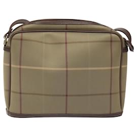 Autre Marque-Burberrys Nova Check Shoulder Bag Canvas Brown Gold Auth hk2187-Brown,Golden
