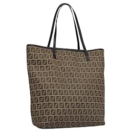 Fendi-FENDI Zucchino Canvas Tote Bag Beige Auth am7972-Beige