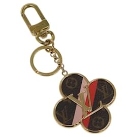 Louis Vuitton-LOUIS VUITTON Porte Cles Into The Flower Charm metal Gold M67356 LV Auth sw123-Golden