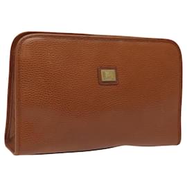 Autre Marque-Burberrys Clutch Bag Leather Brown Auth bs23316-Brown