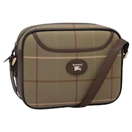 Autre Marque-Burberrys Nova Check Shoulder Bag Canvas Beige Gold Auth bs23437-Beige,Golden