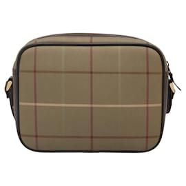 Autre Marque-Burberrys Nova Check Shoulder Bag Canvas Beige Gold Auth bs23437-Beige,Golden