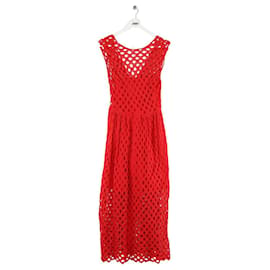 Sandro Vestido de algodón rojo Roja