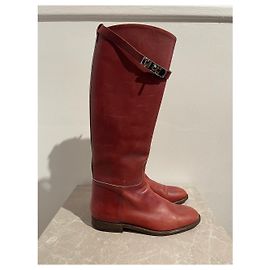 Hermès Botas HERMES T.EU 37 Cuero Roja