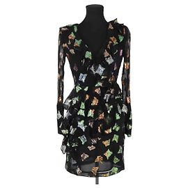The Kooples Vestido de seda negro Negro