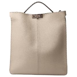 Fendi-Fendi Peek-a-boo X-light  ICU Co., Ltd. Leather Handbag in Beige 7VA528-Beige