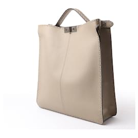 Fendi-Fendi Peek-a-boo X-light  ICU Co., Ltd. Leather Handbag in Beige 7VA528-Beige