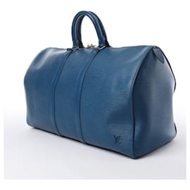 Louis Vuitton-Louis Vuitton Epi Leather Keepall 45 Travel bag in Toledo Blue M42975-Blue