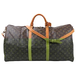 Louis Vuitton-Louis Vuitton Monogram Canvas Keepall 60 Bandoulière Travel Bag-Brown
