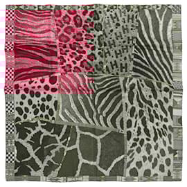 Hermès-Hermès Carré 90 "PELAGES ET CAMOUFLAGE" 100% Silk Scarf in Burgundy x Pink-Dark red
