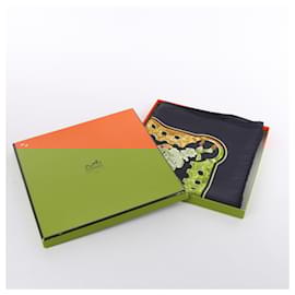 Hermès-Hermès Carré 90 "Copeaux" 100% Silk Scarf in Black-Black