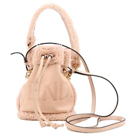 Fendi-Fendi Mon Tresor Mini Mouton 2Way Shoulder Bag in Powder Beige 8BS010-Pink