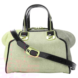 Fendi-Fendi Canvas and Patent Leather Chameleon 2Way Handbag in Multicolor-Beige