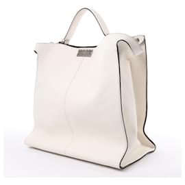 Fendi-Fendi Peek-a-boo X-light Leather Handbag in White 7VA448-White