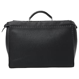 Fendi-Sac à main en cuir Fendi Selleria Peek-a-boo Monster Eye en noir 7VA388-Noir