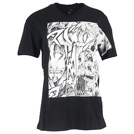 Schwarzes Baumwoll-T-Shirt mit Manga-Druck von Alexander Mcqueen Schwarz