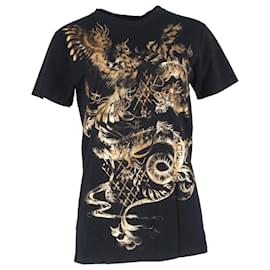 Balmain-Balmain Dragon Printed T-Shirt in Black Cotton-Black