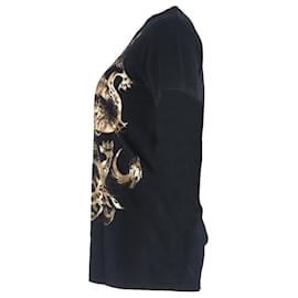 Balmain-Balmain Dragon Printed T-Shirt in Black Cotton-Black