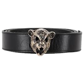 Saint Laurent- Saint Laurent Panther Cuff Belt in Black Leather-Black