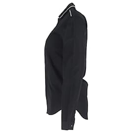 Dior- Dior Stripe Detail Long Sleeve Shirt in Black Cotton-Black