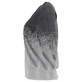 Dior- Dior Ombre V-Neck T-Shirt in Black and Grey Cotton-Grey