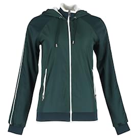 Dolce & Gabbana- Dolce & Gabbana Zipped Hooded Jacket in Green Polyester-Green,Olive green